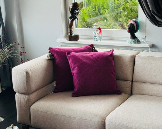 Housse de Coussin LILA – Coussin Décoratif en Tissu Tissé Texturé | Édition Limitée