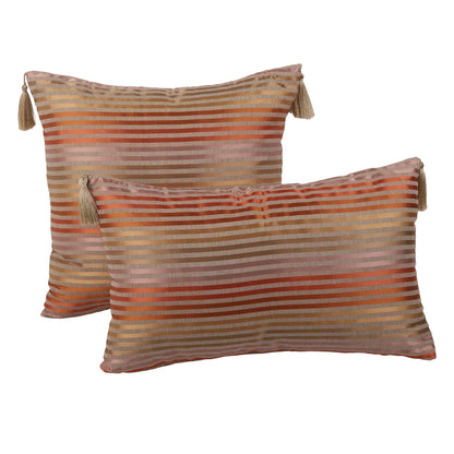 Housse de Coussin ELLA en Satin Rayé – Finition Brillante & Élégance Moderne