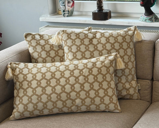 Housse de Coussin MELINA – Coussin Décoratif en Tissu Tissé Texturé | Édition Limitée
