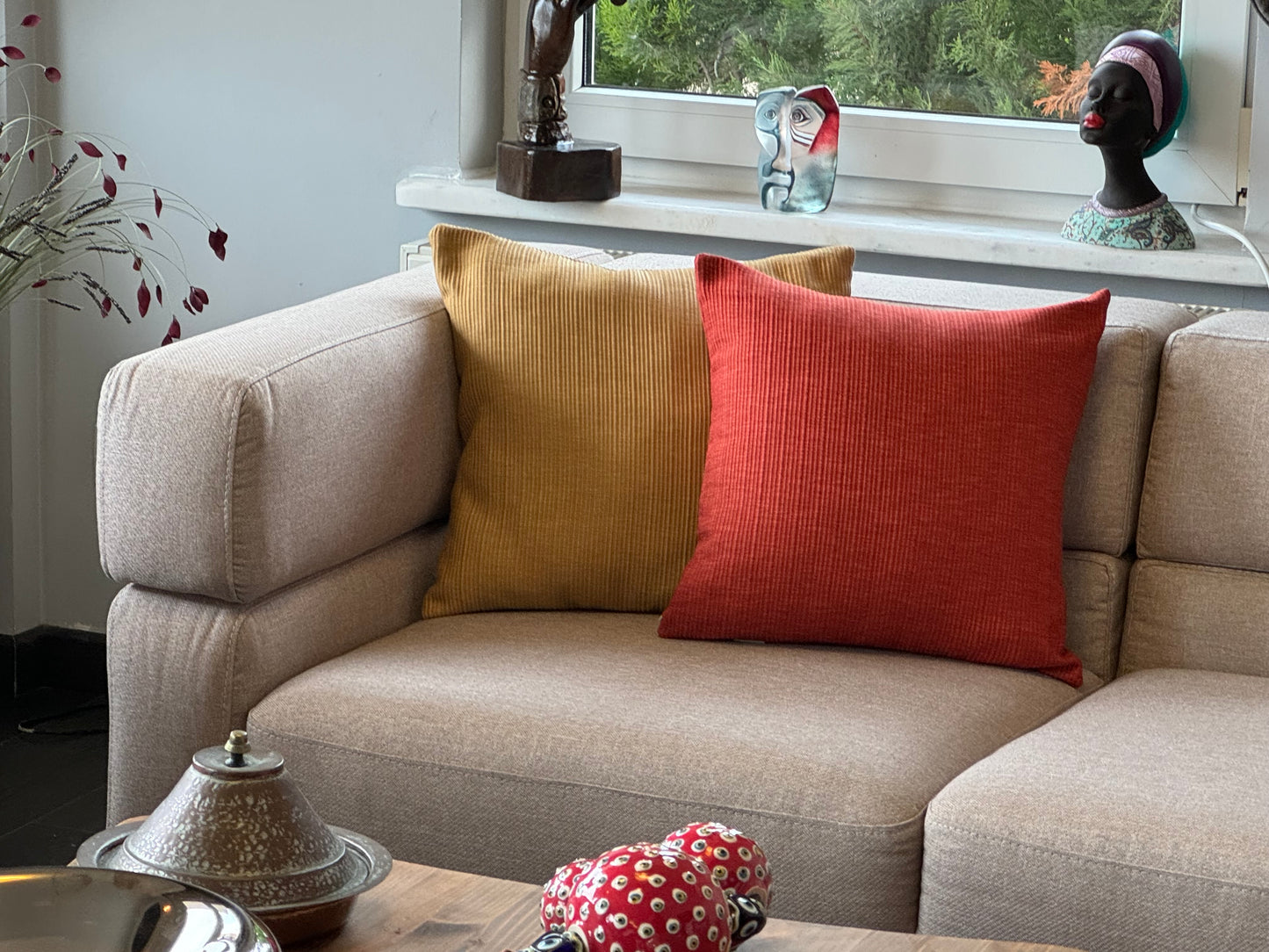 Housse de Coussin MELINA – Coussin Décoratif en Tissu Tissé Texturé | Édition Limitée