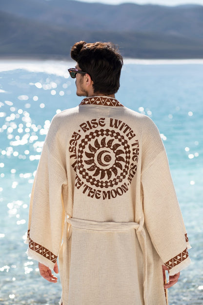 Kimono Homme Ares Écru – Coton & Chanvre | Élégance Naturelle & Artisanat Authentiquee naturelle & artisanat authentique