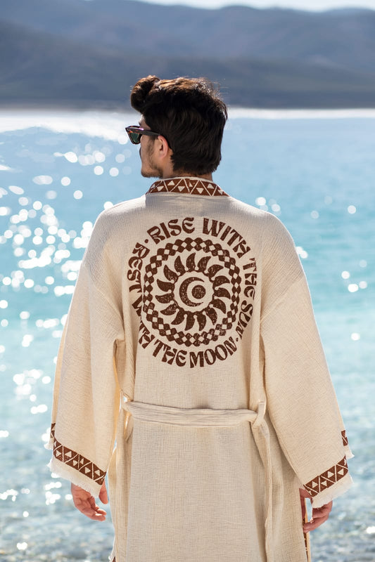 Kimono Homme Ares Écru – Coton & Chanvre | Élégance Naturelle & Artisanat Authentiquee naturelle & artisanat authentique