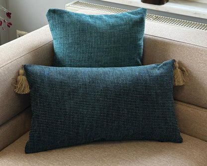 Housse de Coussin IKAT Bleu – Motif Ethnique & Élégance Artisanale