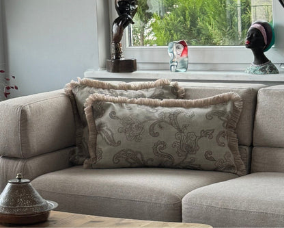 Housse de Coussin SERENAD Ivoire – Style Bohème & Chic