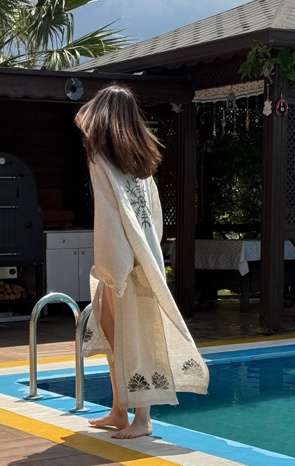Kimono léger en coton et lin – Alp Maison