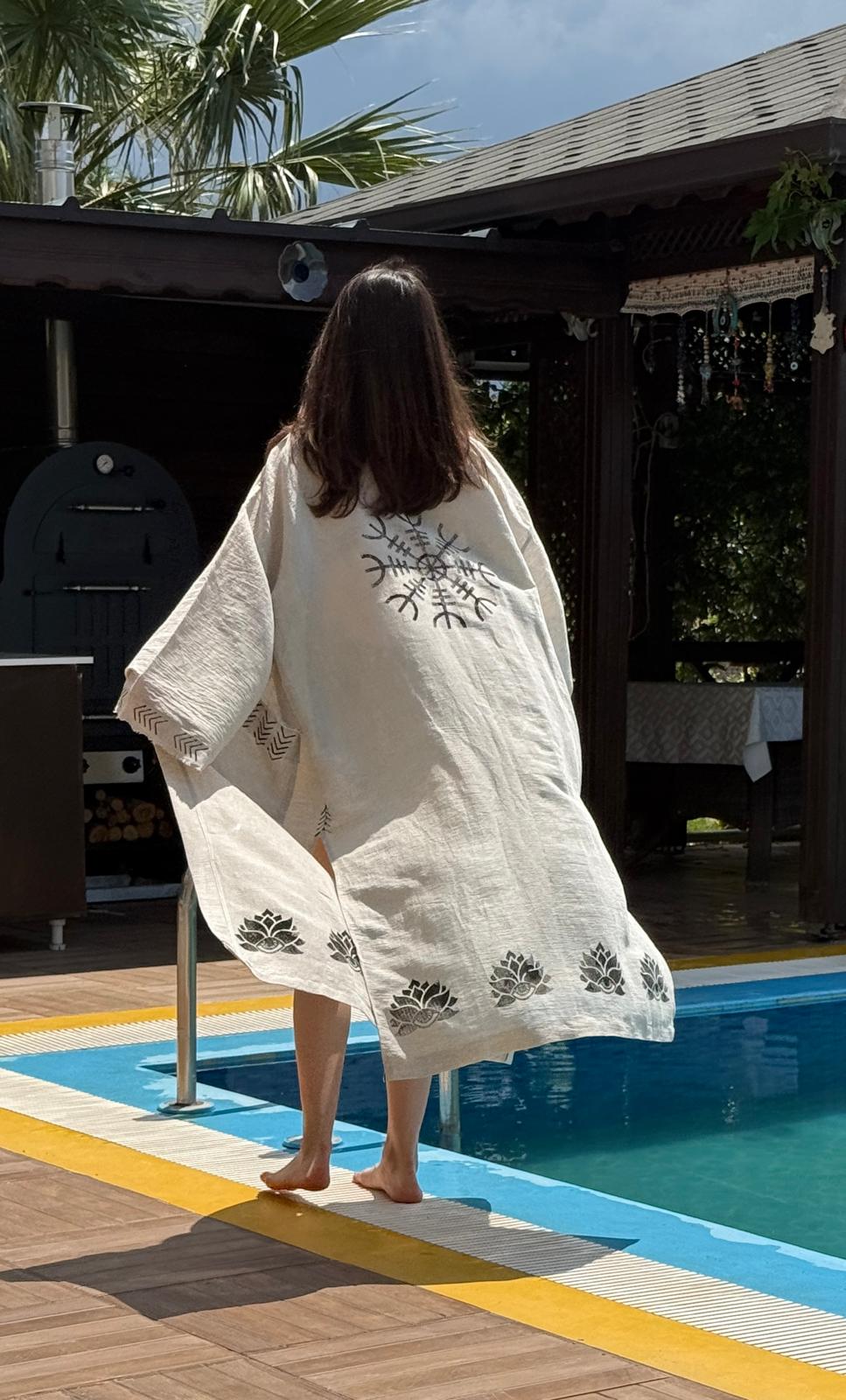 Kimono léger en coton et lin – Alp Maison