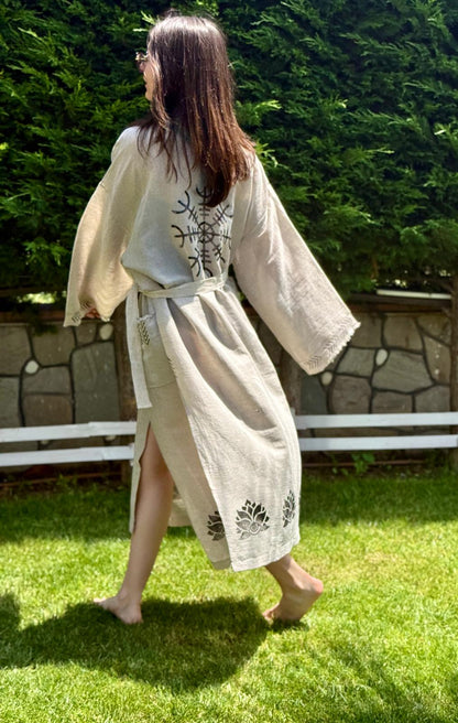 Kimono léger en coton et lin – Alp Maison