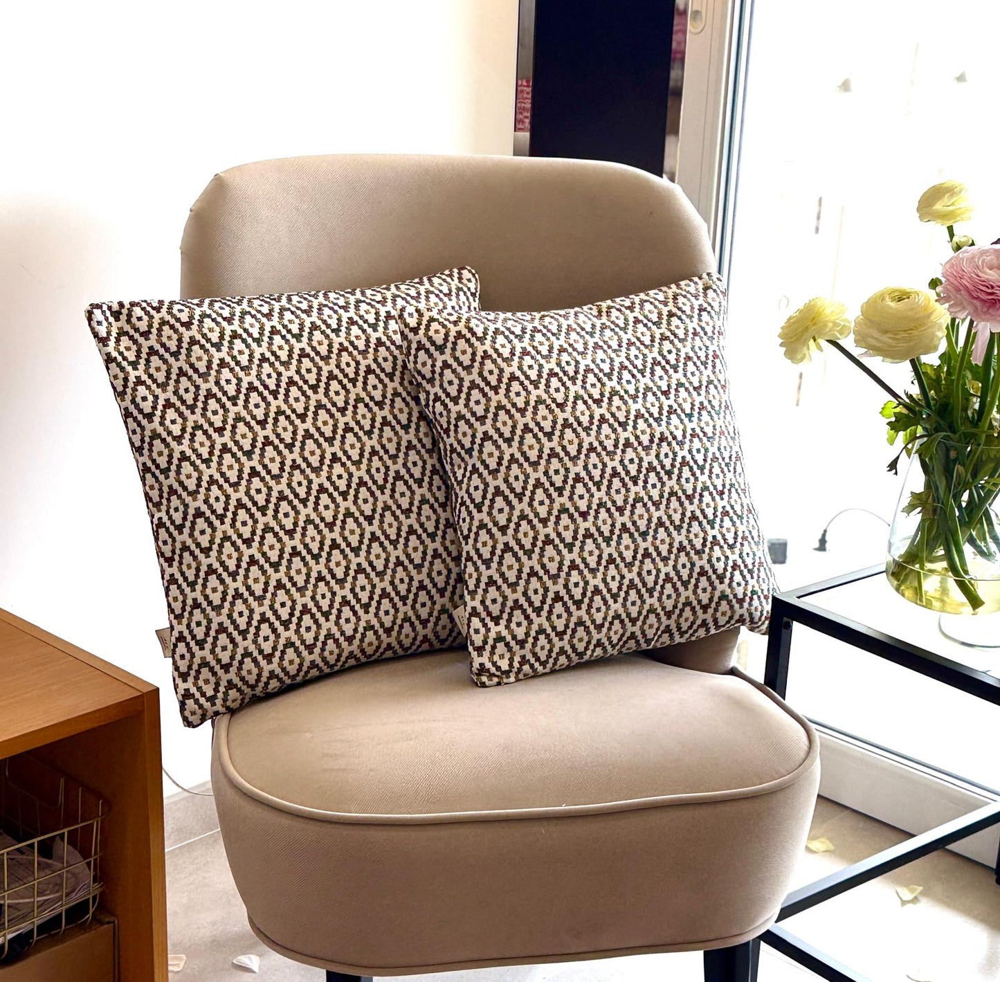 Set de 2 housses de coussin /tissu très haut qualité