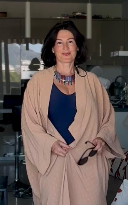 Kimono en coton-viscose uni
