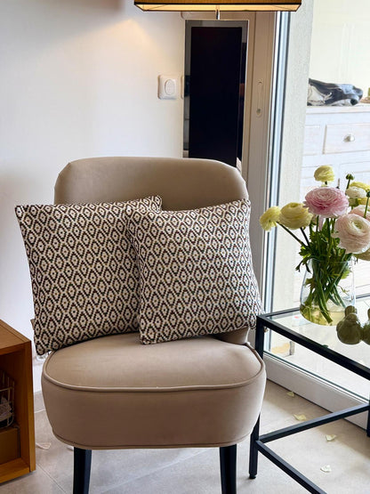 Set de 2 housses de coussin /tissu très haut qualité