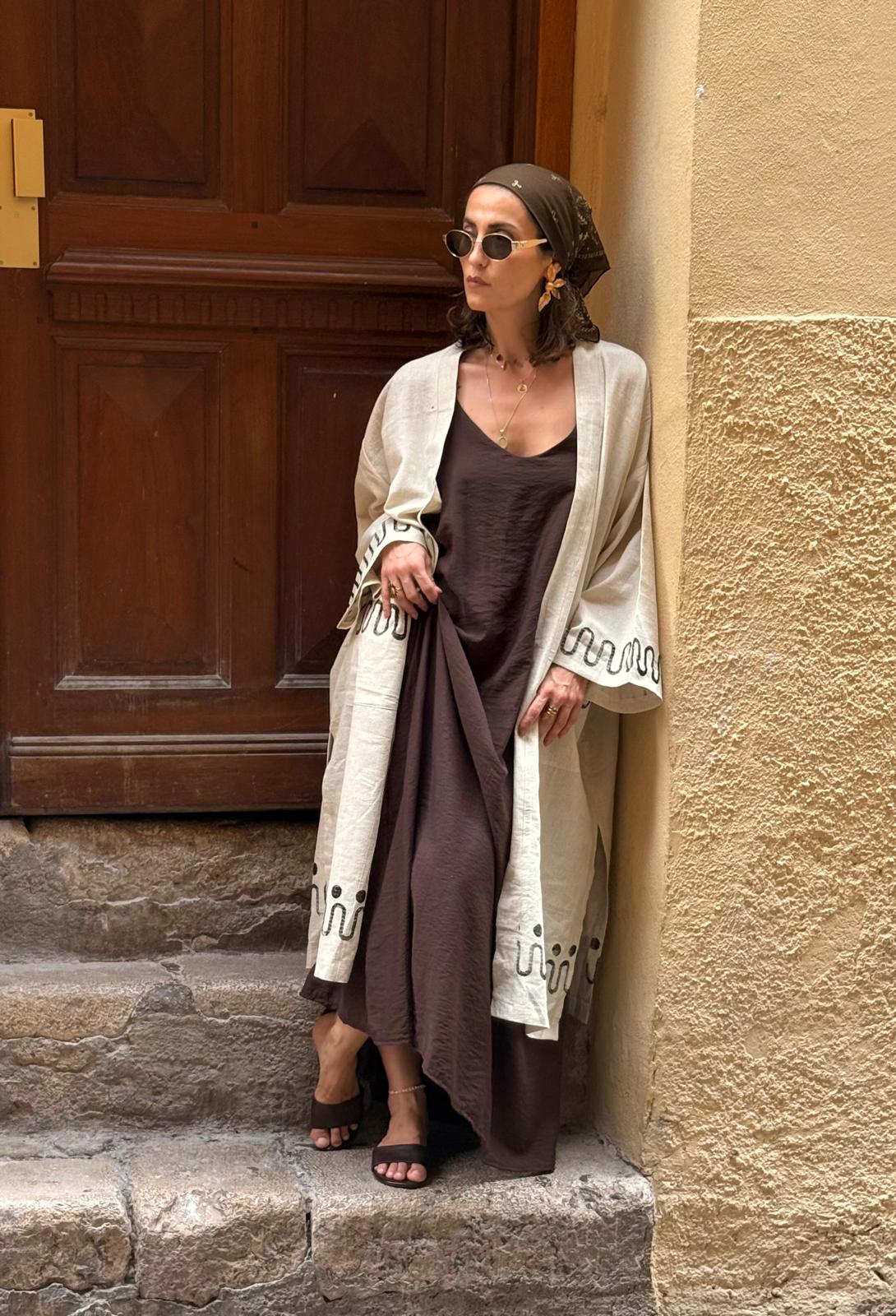 Kimono CASU en coton&lin modern