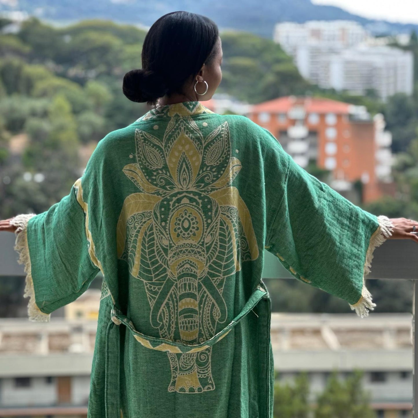 Fereyja – Kimono Veste en Jacquard de Coton