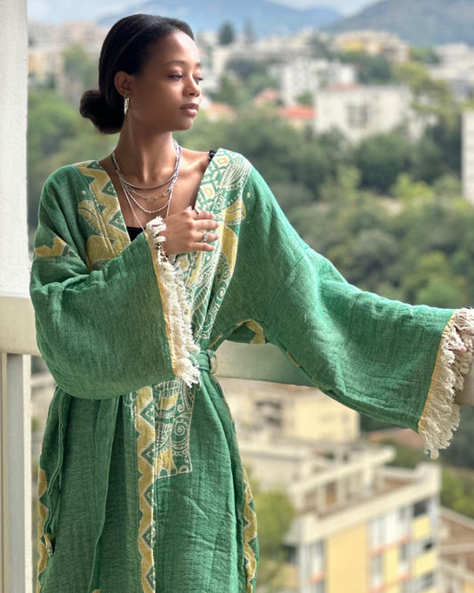 Fereyja – Kimono Veste en Jacquard de Coton