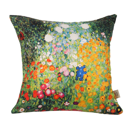 Hausse de coussin jardin de fleuris en Soie Naturelle – Élégance  & Luxe Intemporel