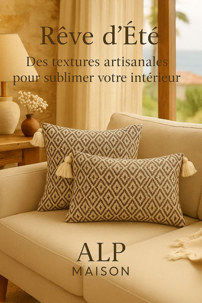 Housse de Coussin MADUR Bicolore – Texture Jacquard Raffinée