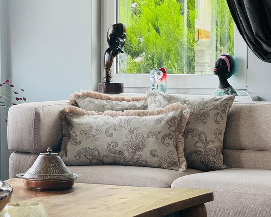 Housse de Coussin SERENAD Ivoire – Style Bohème & Chic
