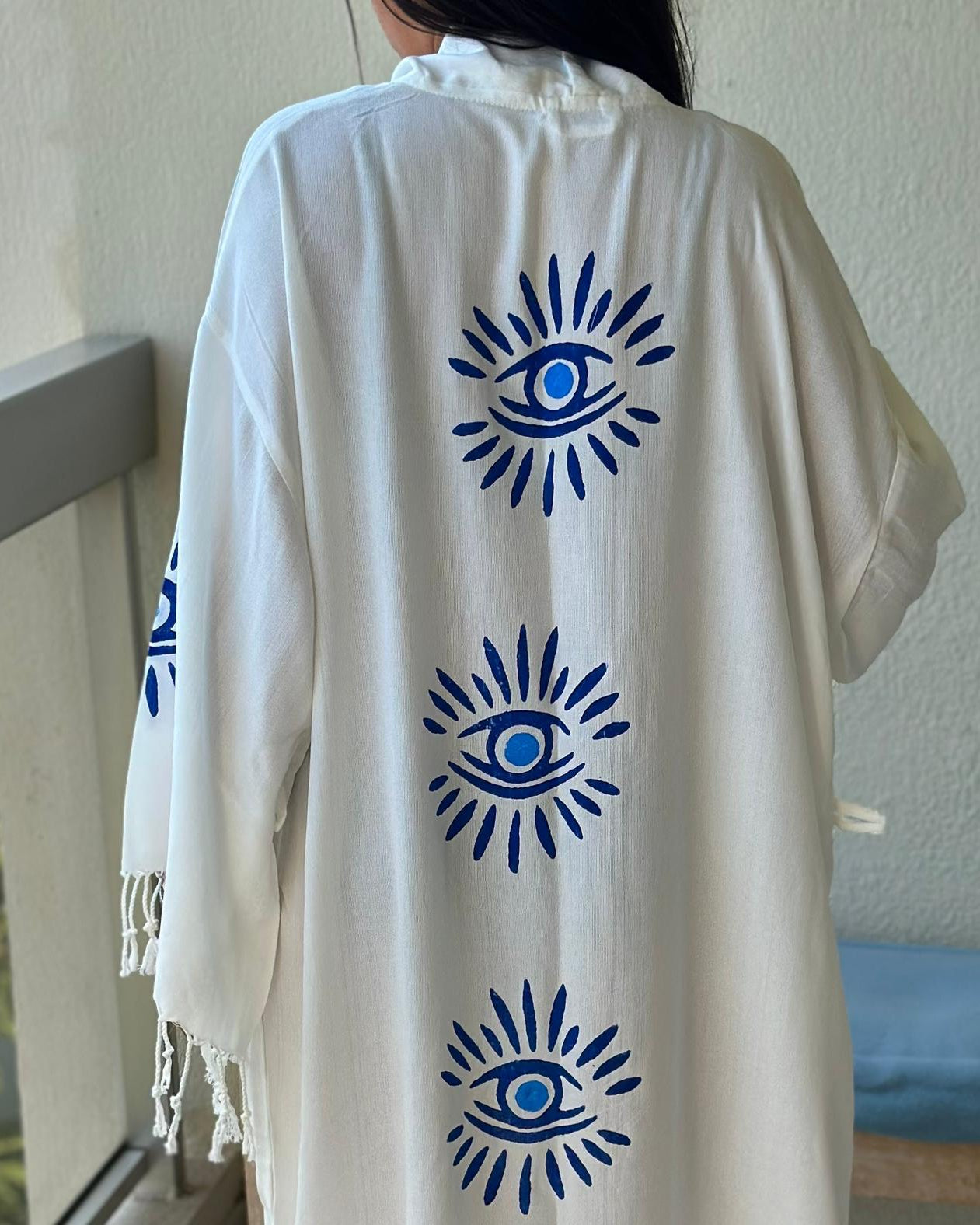 Kimono Femme marina  – Coton , Élégance Naturelle & Artisanat Authentique