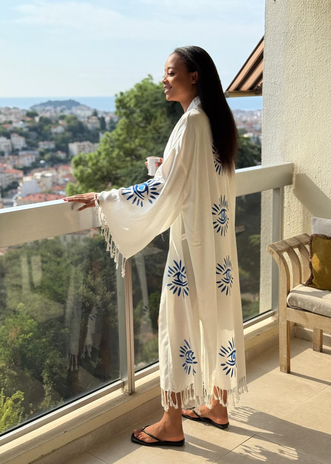 Kimono Femme marina  – Coton , Élégance Naturelle & Artisanat Authentique