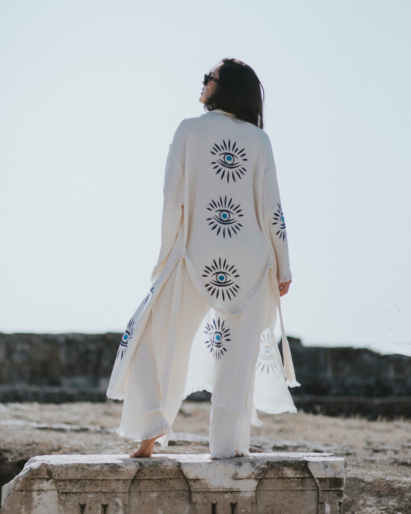 Kimono Femme marina  – Coton , Élégance Naturelle & Artisanat Authentique