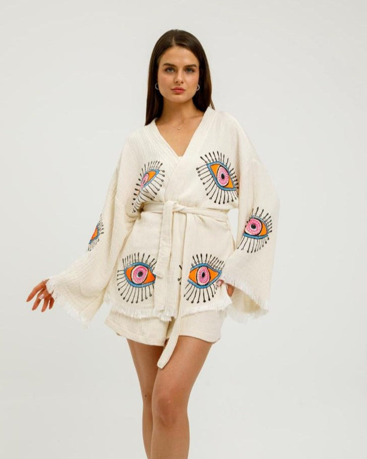 Oeliete  ensemble Artisanal  100% Coton Naturel