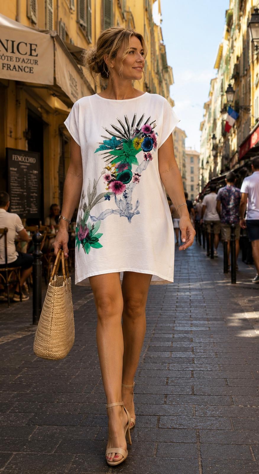 Robe Méditerranéenne Florale – Légèreté & Élégance