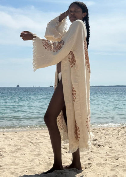 Kimono Femme Soleile - Coton  Élégance Naturelle & Artisanat Authentique