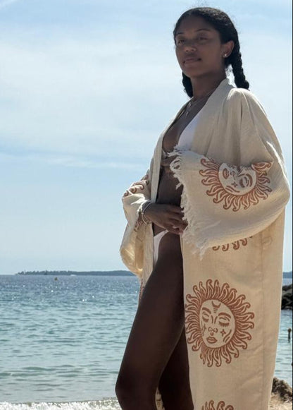 Kimono Femme Soleile - Coton  Élégance Naturelle & Artisanat Authentique